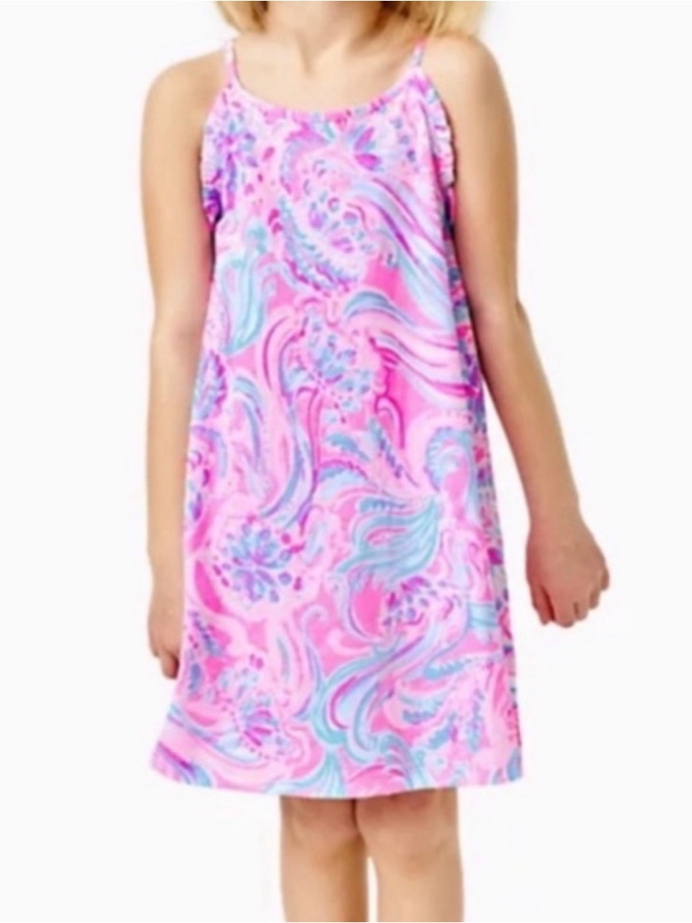 Lilly Pulitzer girls mini Alek dress Prosecco pink don’t be jelly XL(12-14) NWT